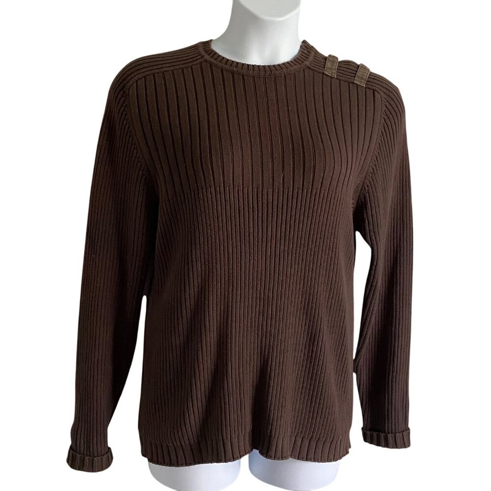 Brice Women's XXL Brown Ribbed Sweater 70% Cotton & 30% Acrylic